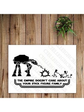 *2 for $20* Stars Wars The Empire Doesn't Care vinyl decal Sticker Handcrafted